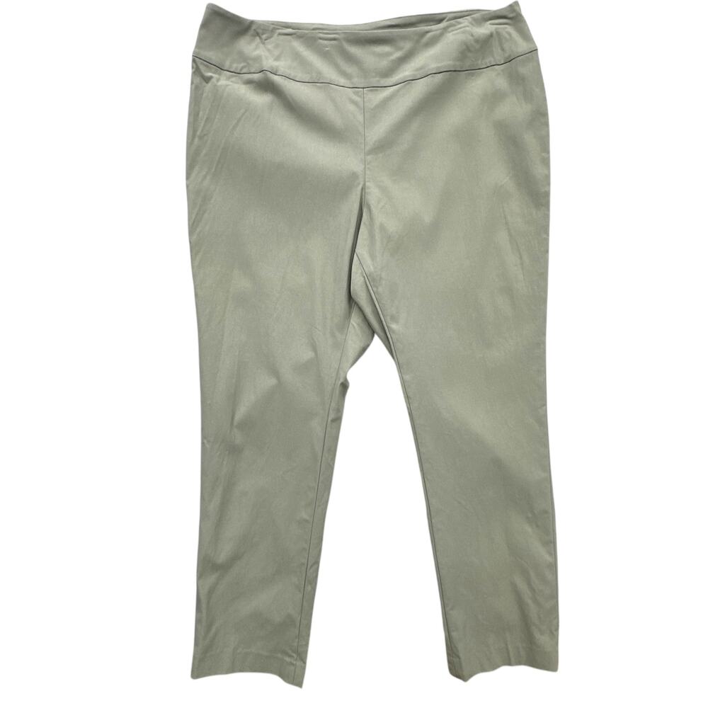 NIC+ZOE Wonderstretch Tan Pull-On Straight Leg Ankle Pants Women 16W